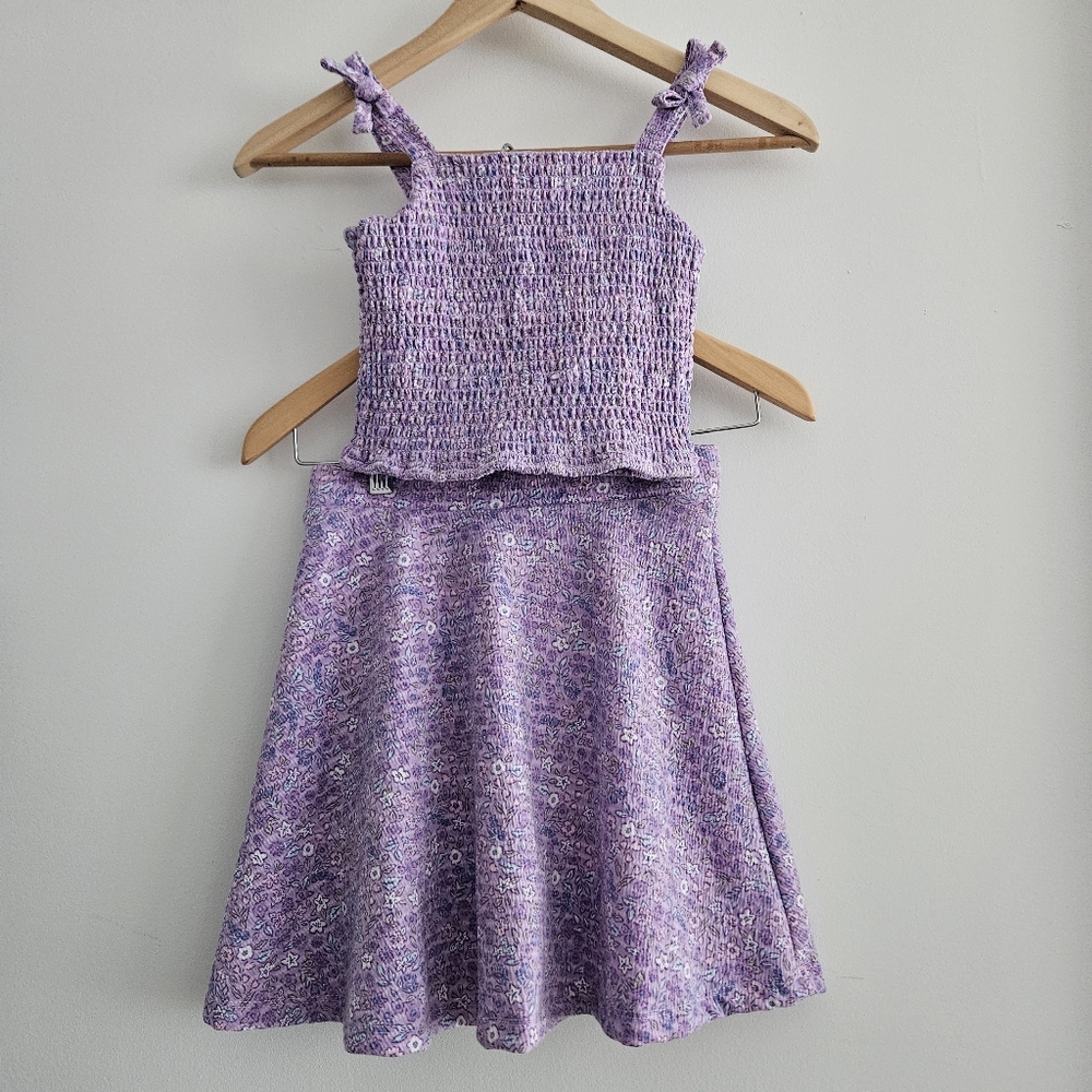 Paisley Lane Girls 2 Piece Lavender Floral Top & Skort Size 10